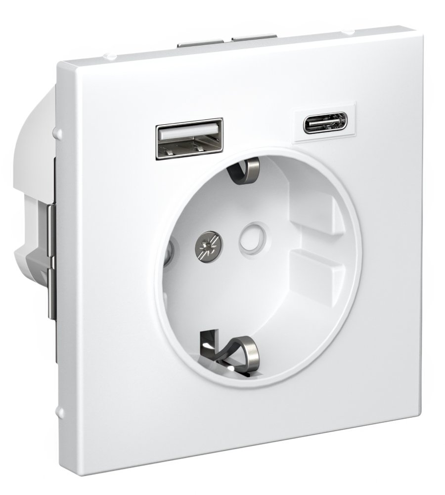 Розетка 16А c 2 USB A+C 5В/2.4А/3.0А 2х5В/1.5А (белый) ARTGALLERY SE