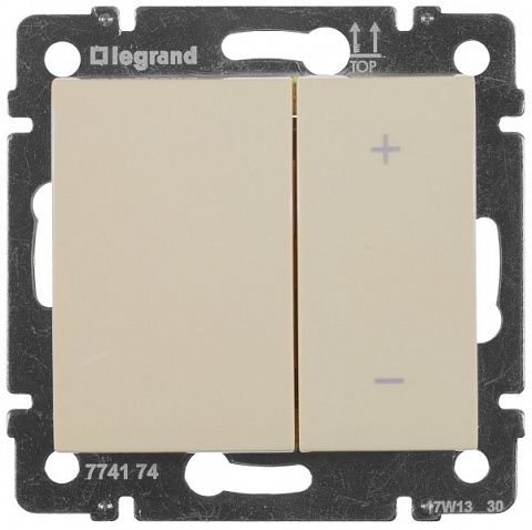 Светорегулятор кнопочный 40-400Вт для ламп накаливания/галогенных (слоновая кость) Valena Classic Legrand (774162)