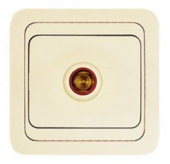 Розетка СУ TV со вставкой (крем) Mimoza MAKEL