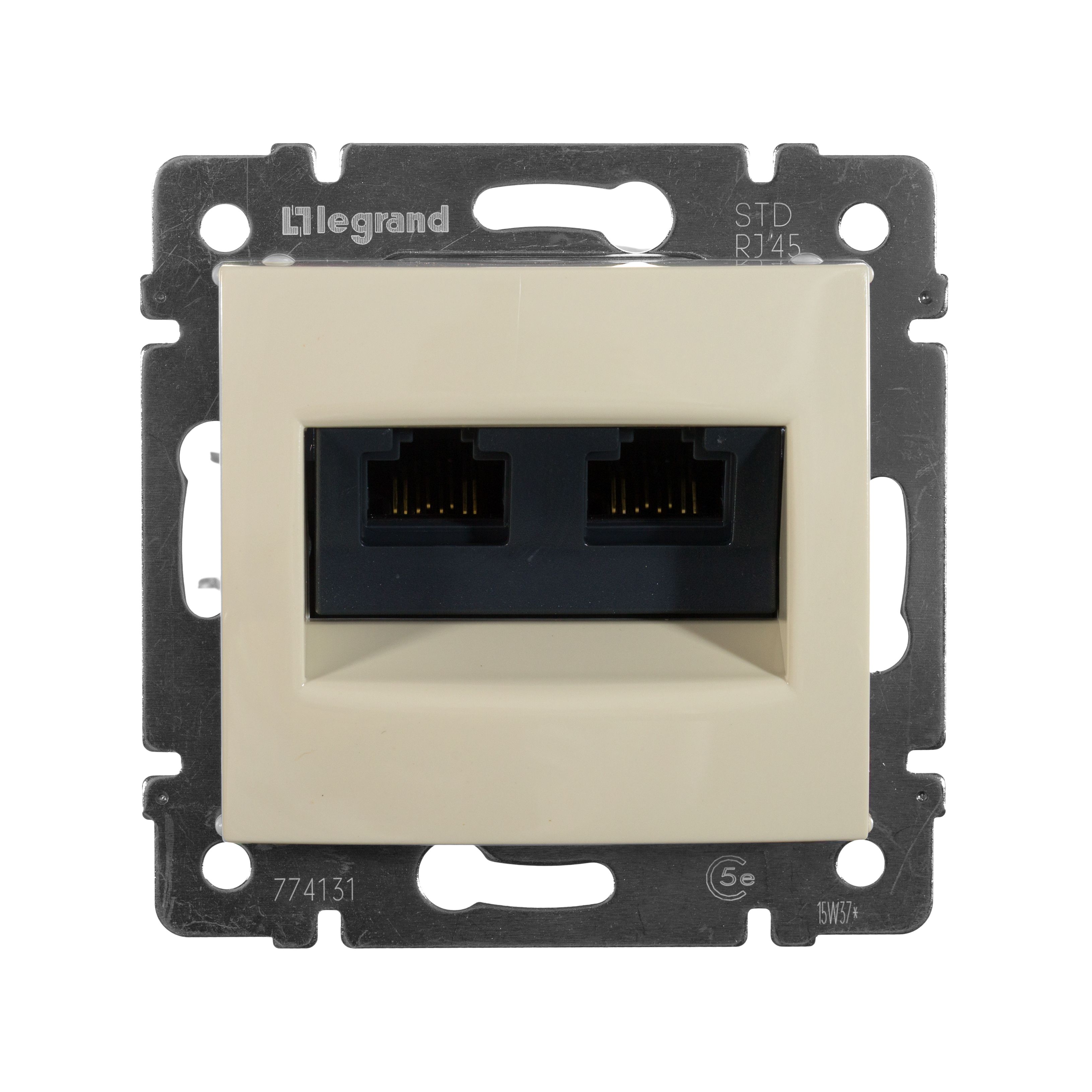 Розетка 2-я РС RJ45 5 категории UTP (слоновая кость) Valena Classic Legrand (774131)