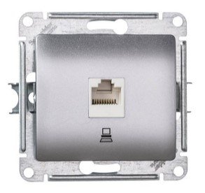 Розетка PC RJ45 категория 5е (алюминий) GLOSSA SE
