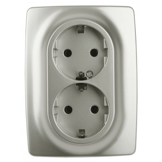 Розетка 2-я 2P+E Schuko 16A (перламутр) Эра12 ЭРА (12-2106-15)