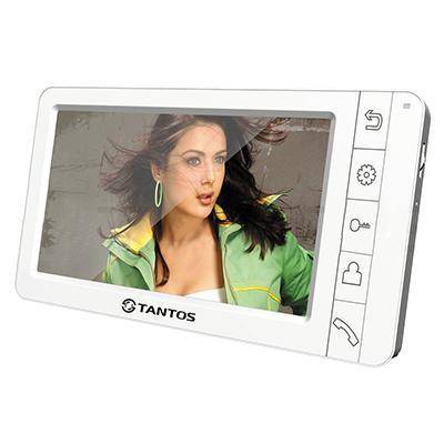 Монитор 7" цветной hands free LCD экран 2 панели 4 монитора PAL/NTSC (белый) TANTOS Amelie white