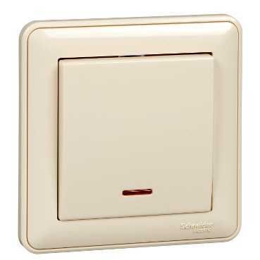 Выключатель СУ 1кл с подсветкой в сборе (слоновая кость) W59 (VS116-153-28) SE