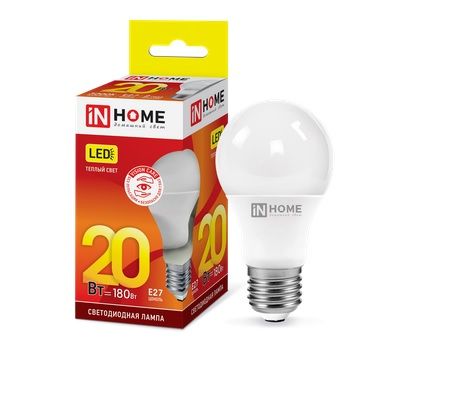 Лампа светодиодная ЛОН LED-A60-VC A60 20Вт 3000К 1900Лм Е27 IN HOME