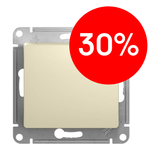 Кнопка нажимная 1кл схема 1 10АХ (бежевый) GLOSSA SE