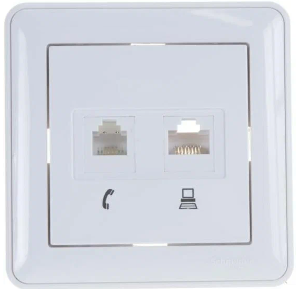 Роз. СУ RJ11+RJ45160В1А кат5е 2-я в сборе (белый) Wessen 59 SE