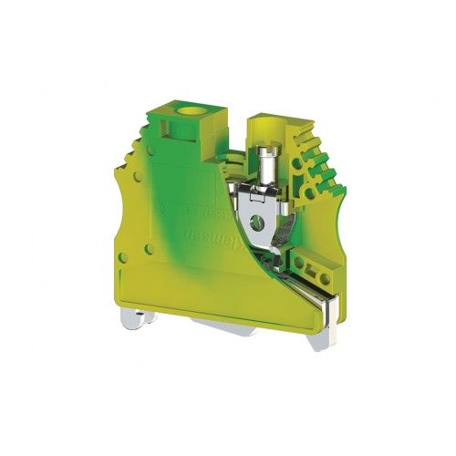 Клеммник на DIN рейку 10.0мм2 AVK 10TK (желто-зеленый) Klemsan