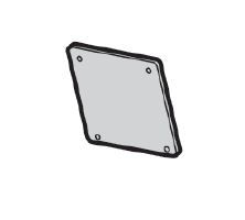 Заглушка FMCE54 для неиспользуемого отверстия на лицевой панели под розетки 10/16A или 16-32A ABB (2CMA191091R1000)