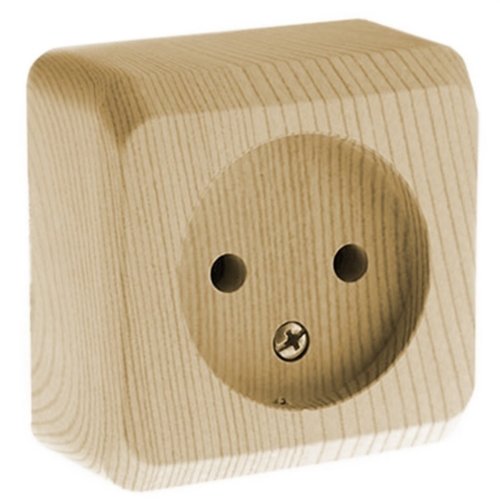 Розетка ОУ без заземления (сосна) ЭТЮД SE