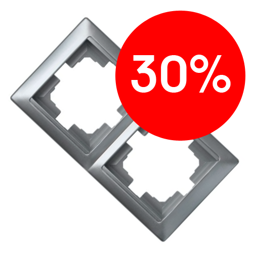 Рамка 2 поста (серебро) СТИЛЬ BYLECTRICA