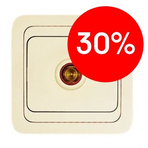 Розетка СУ TV со вставкой (крем) Mimoza MAKEL УЦЕНКА