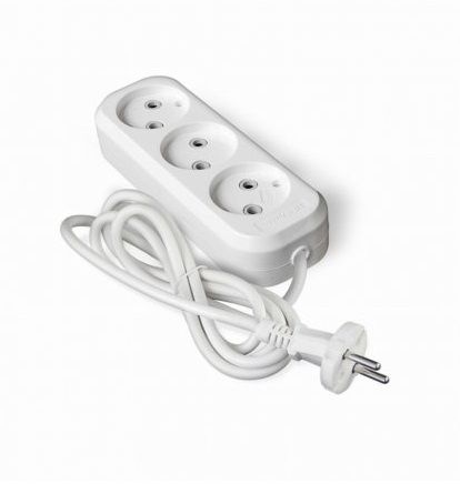 Удлинитель 3 гнезда 2.0м (белый) Премиум UNIVersal