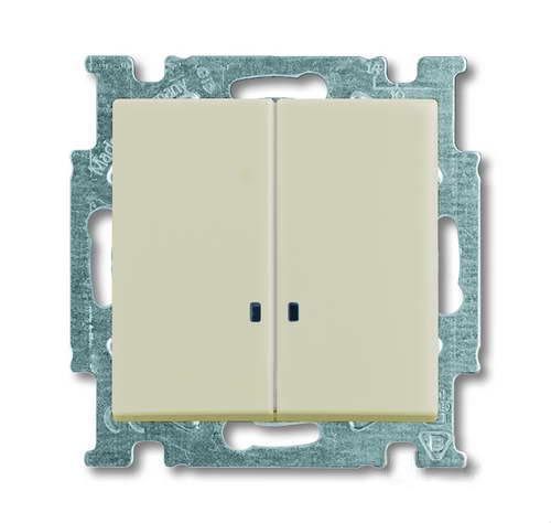 Выключатель 2кл с подсветкой 2006/5 UCGL-92 (слоновая кость) Basic 55 ABB