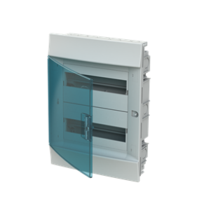 Бокс встраиваемый 24 модуля 435х320х108мм без N/PE прозрачная зеленая дверь IP41 (белый) Mistral41 ABB (1SLM004100A1205)