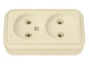 Розетка ОУ 2-я без заземления (бежевый) Пралеска BYLECTRICA