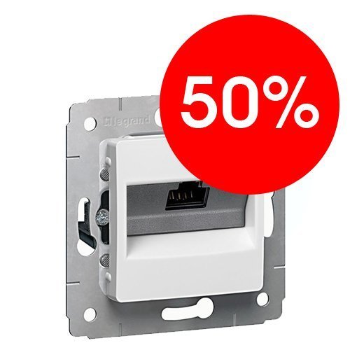 Розетка RJ45 категория 6 UTP с захватом (белая) Cariva Legrand (773641) УЦЕНКА