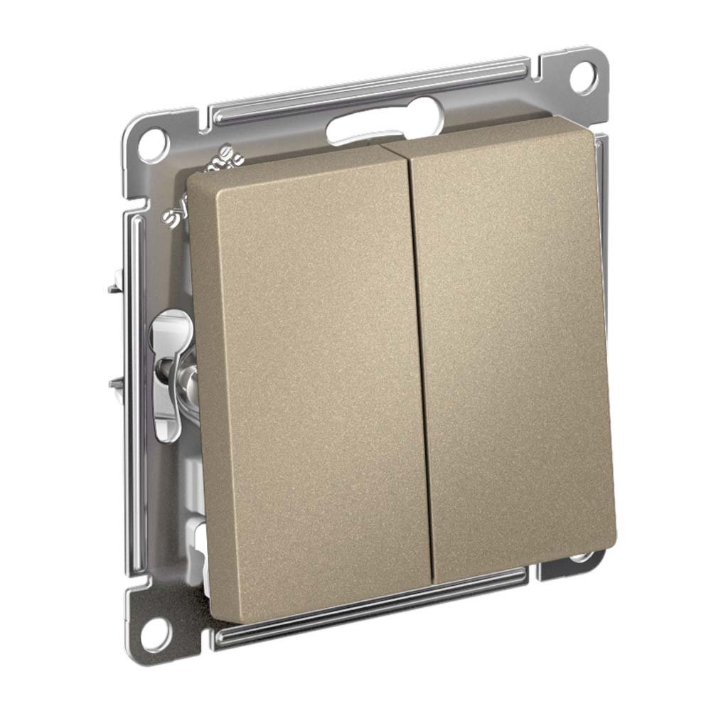 Переключатель 2кл схема 6/2 10АХ (шампань) ATLASDESIGN SE