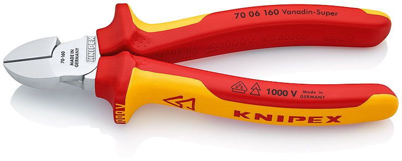 Кусачки боковые диэлектрические 160мм до 1000В KN-7006160 KNIPEX