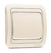 Выключатель СУ 1кл проходной со вставкой (крем) Mimoz MAKEL