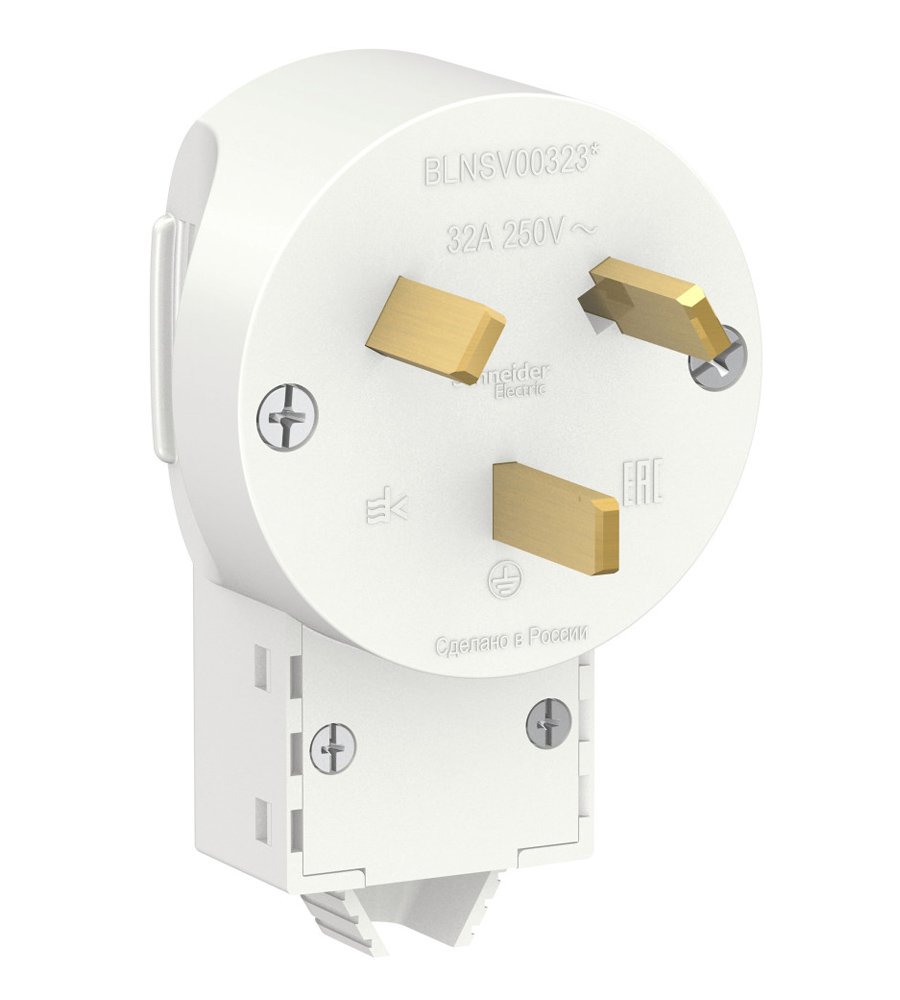 Вилка силовая 2Р+N 32А 250В (белый) BLANCA SE