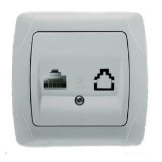 Розетка СУ 1м компьютерная (серебро) Carmen VI-KO