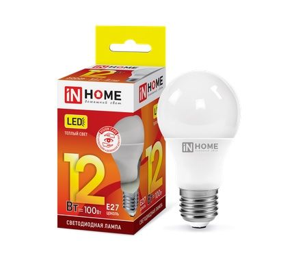 Лампа светодиодная ЛОН LED-A60-VC A60 12Вт 3000К 1140Лм Е27 IN HOME