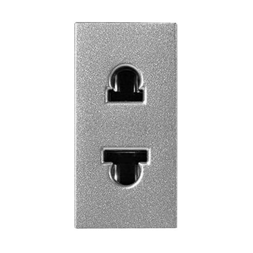 Розетка 1-модульная без заземления смешанная в сборе N2135 PL (серебристый) Zenit ABB