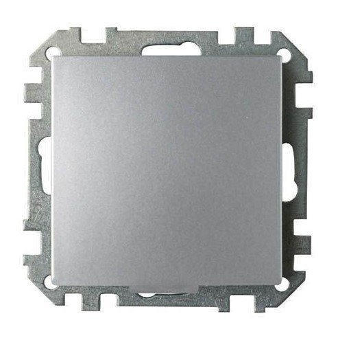 Розетка СУ с заземлением с защитными шторками с крышкой (серебро) СТИЛЬ BYLECTRICA