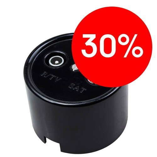 Розетка TV/R-SAT оконечная ø65х48мм керамика (чёрный) Лизетта BIRONI