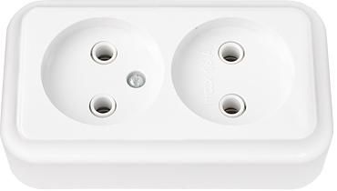 Розетка ОУ 2-я без заземления (белый) Пралеска BYLECTRICA