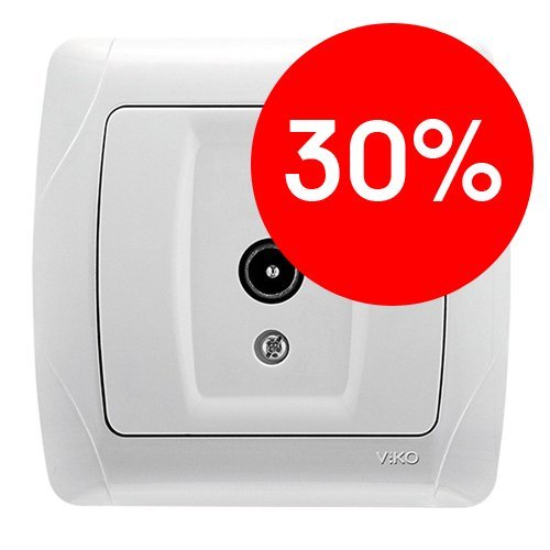 Розетка СУ TV проходная (белый) Carmen VI-KO