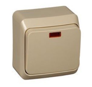 Выключатель ОУ 1кл с подсветкой (кремовый) ЭТЮД SE