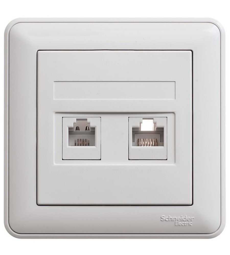 Роз. СУ RJ11+RJ45160В1А кат5е 2-я в сборе (белый) Wessen 59 SE