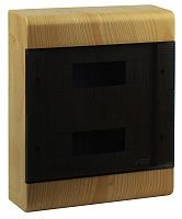 Бокс навесной 2ряда 24 мод. 302х370х95мм с N/PE-12/12 прозрач. дверь IP40 (бук на свет основе) ТУСО Ruvinil (68324-38М)