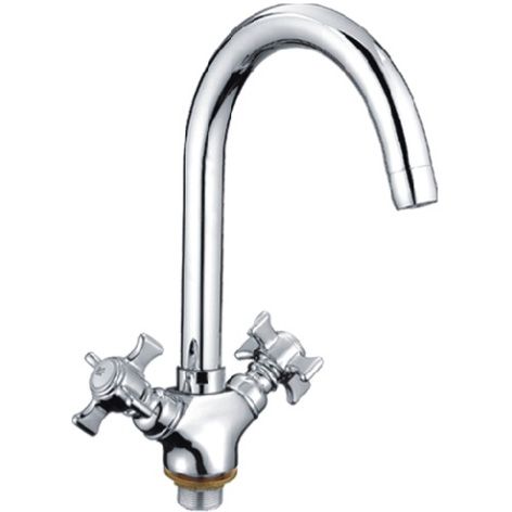 Смеситель для кухни гайка керамика литой излив LEDEME L4311-2 цинк (Гарантия 1 год)