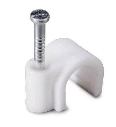 Скоба для крепления кабеля круглая СПК-10мм с гвоздем 25шт Fortisflex