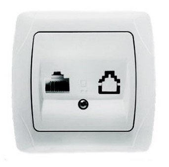 Розетка СУ компьютерная категория 5 (белая) Carmen VI-KO