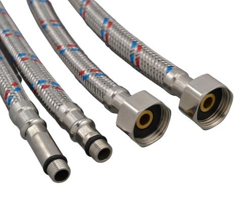 Подводка для смесителя (пара) 100см 1/2хМ10 (нержавеющая сталь) TР-сантехника (26598/01.015-100***)