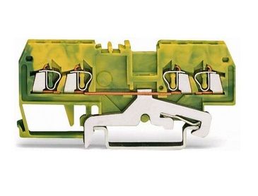 Клемма 4-проводная проходная пружинная 2.5мм2 с/з (желто-зеленый) WAGO (280-837)