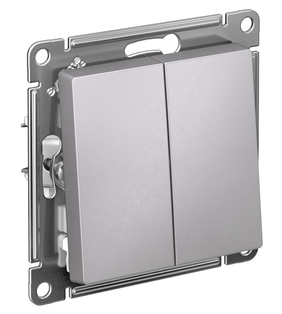 Переключатель 2кл перекрестный 2х схема 7 10АХ (алюминий) ATLASDESIGN SE