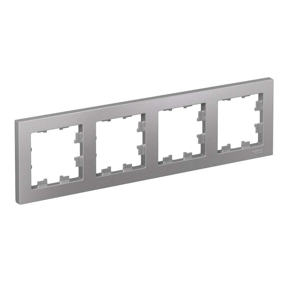 Рамка 4 поста универсальная (алюминий) ATLASDESIGN SE