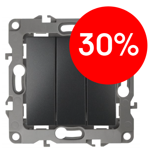 Выключатель 3кл 10АХ (антрацит) Эра12 ЭРА (12-1107-05)