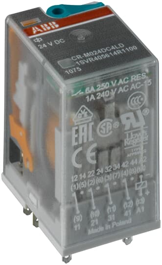 Реле CR-M024DC4 24В DC 4ПК 6А ABB (1SVR405613R1000)