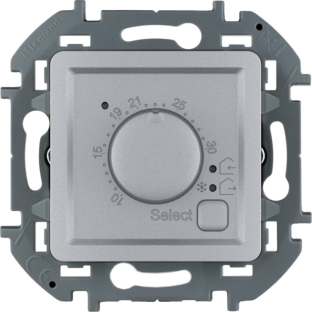 Термостат с внешним датчиком для теплых полов (алюминий) INSPIRIA Legrand (673812) 