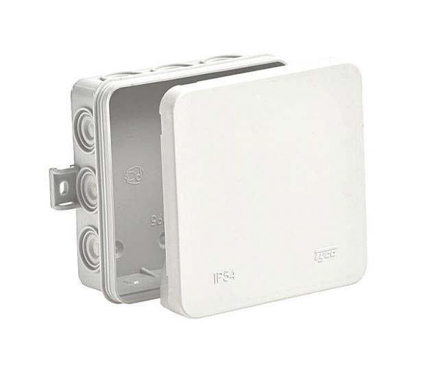 Коробка разветвительная ОУ 100х100х35мм с крышкой 12 вводов IP54 ТУСО Ruvinil