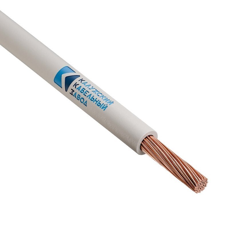 Провод установочный ПуГВнг(А)-LS 6.0 (белый) Калужский кабельный завод (ККЗ) (ГОСТ)