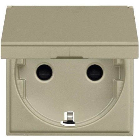 Розетка SCHUKO 2-модульная с защитными шторками с крышкой N2288.1 CV (шампань) Zenit ABB