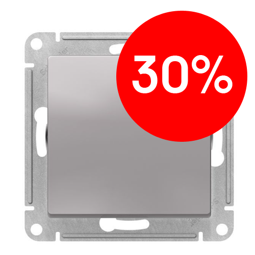 Выключатель 1кл с самовозвратом схема 1 10АХ механизм (алюминий) ATLASDESIGN SE