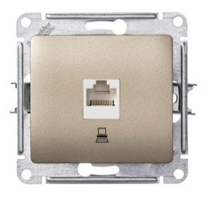 Розетка PC RJ45 категория 5е (титан) GLOSSA SE